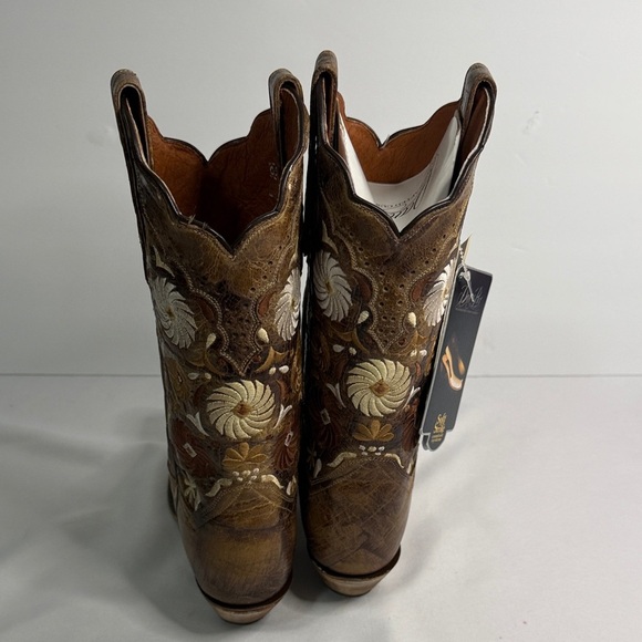 Dan Post Brown Embroidered Ankle Boots - Picture 4 of 6